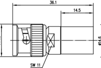 Telegartner: BNC Conector macho recto de crimpar