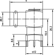 Telegartner: BNC-angolo jack per circuiti stampati