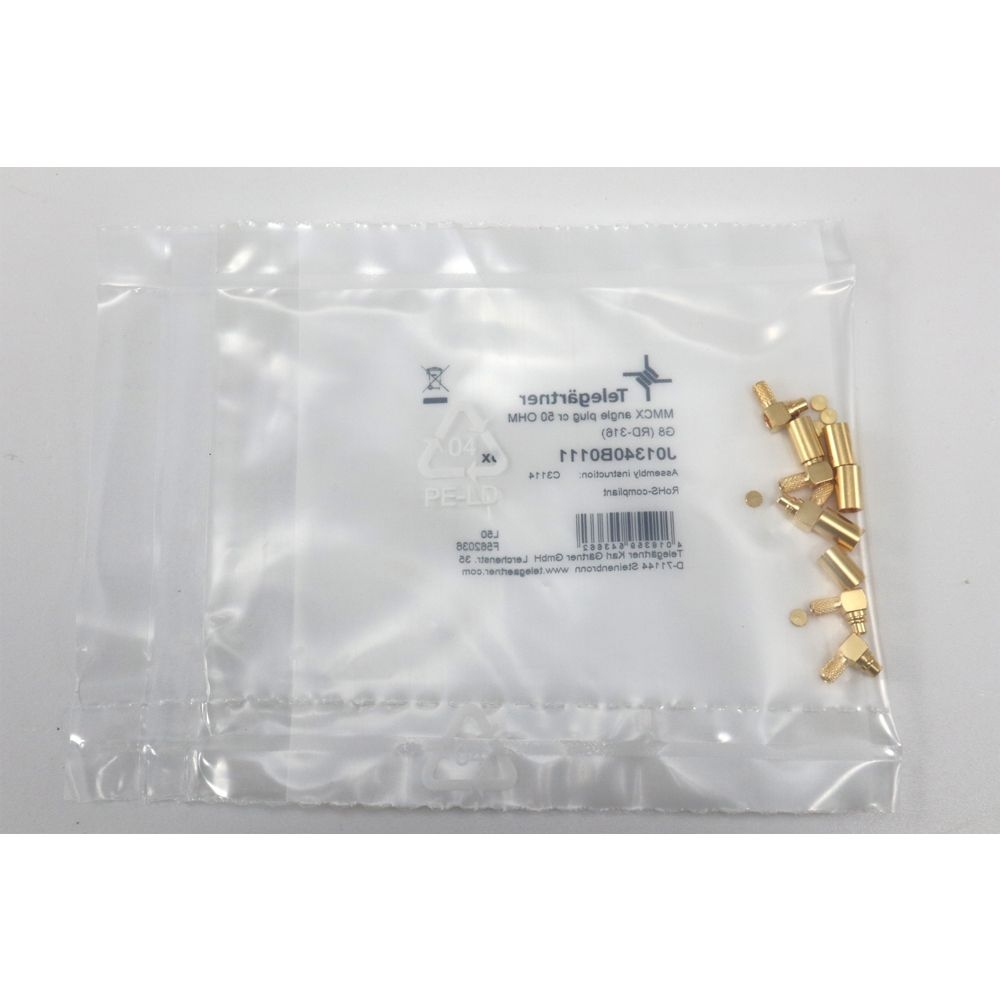 Telegärtner: MMCX-Kabelwinkelstecker Crimp G08