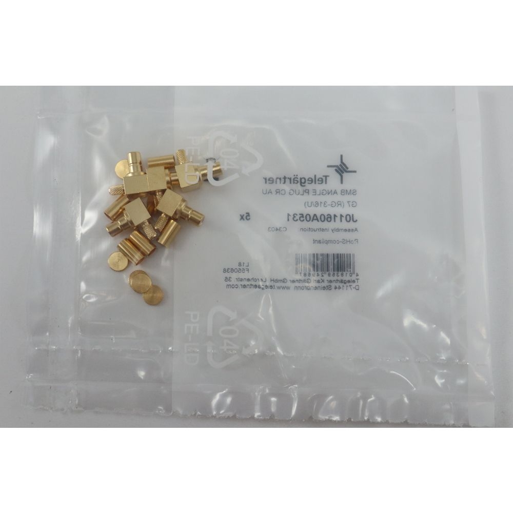 Telegartner: SMB-Conector Macho Angulo Recto crimp Telegartner: SMB-Conector Macho Angulo Recto crimp