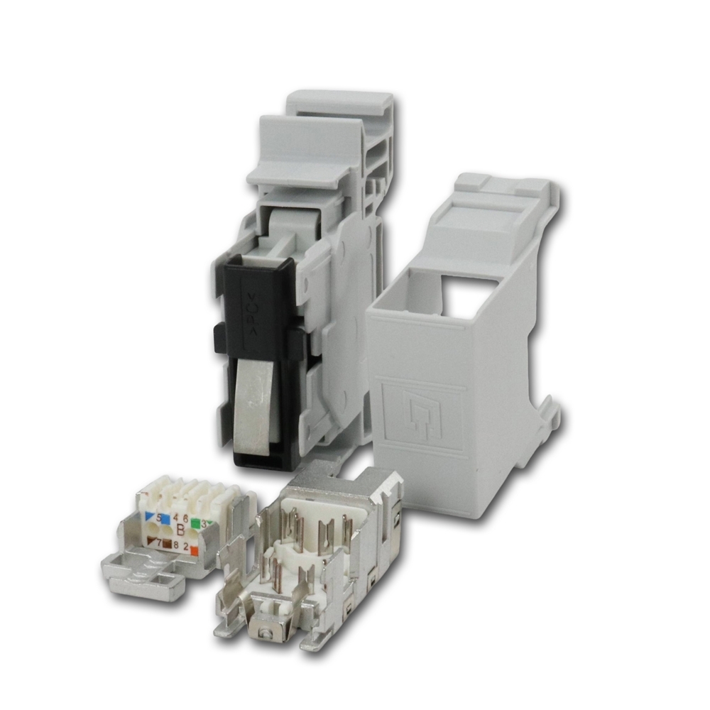 Telegärtner: STX Tragschienen-Verbinder RJ45