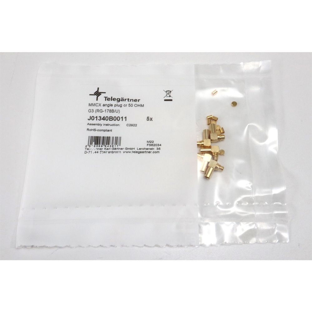 Telegärtner: MMCX-Kabelwinkelstecker Crimp G03