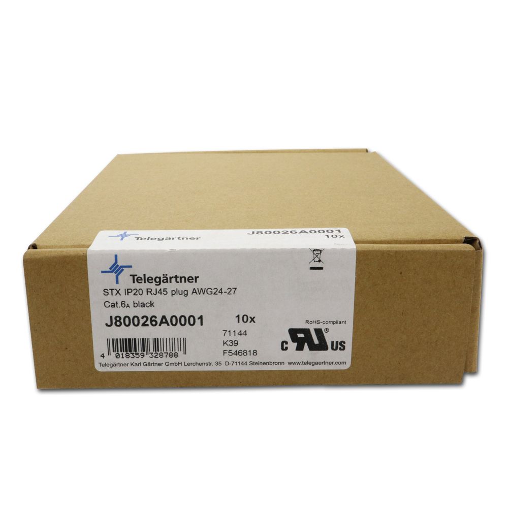 Telegartner: STX IP20 RJ45 clavija de enchufe