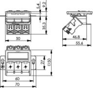 Telegärtner: Network socket AMJ-S 3-fold UP/50