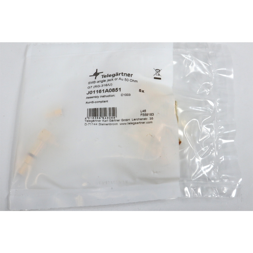 Telegartner: SMB-Enchufe hembra, angular, cr G07