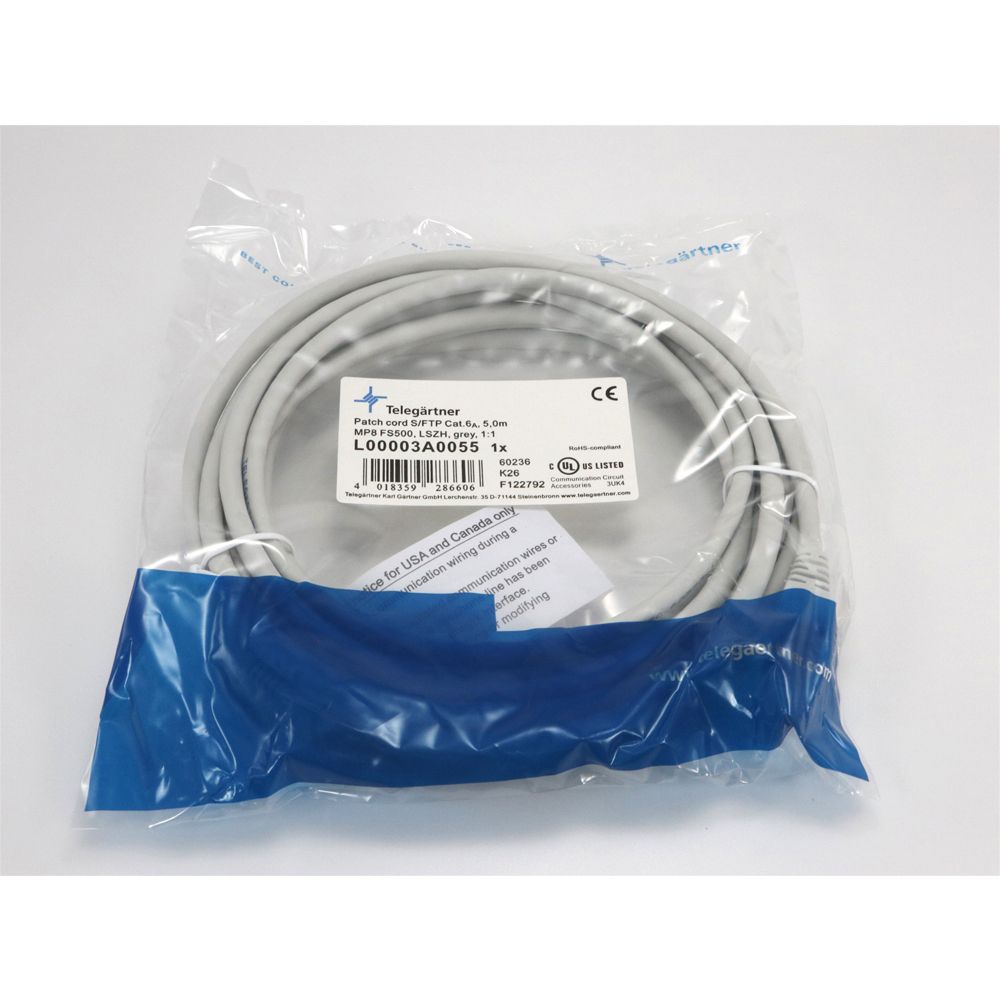Telegärtner: MP8 FS 500 LSZH-5.0m, grau