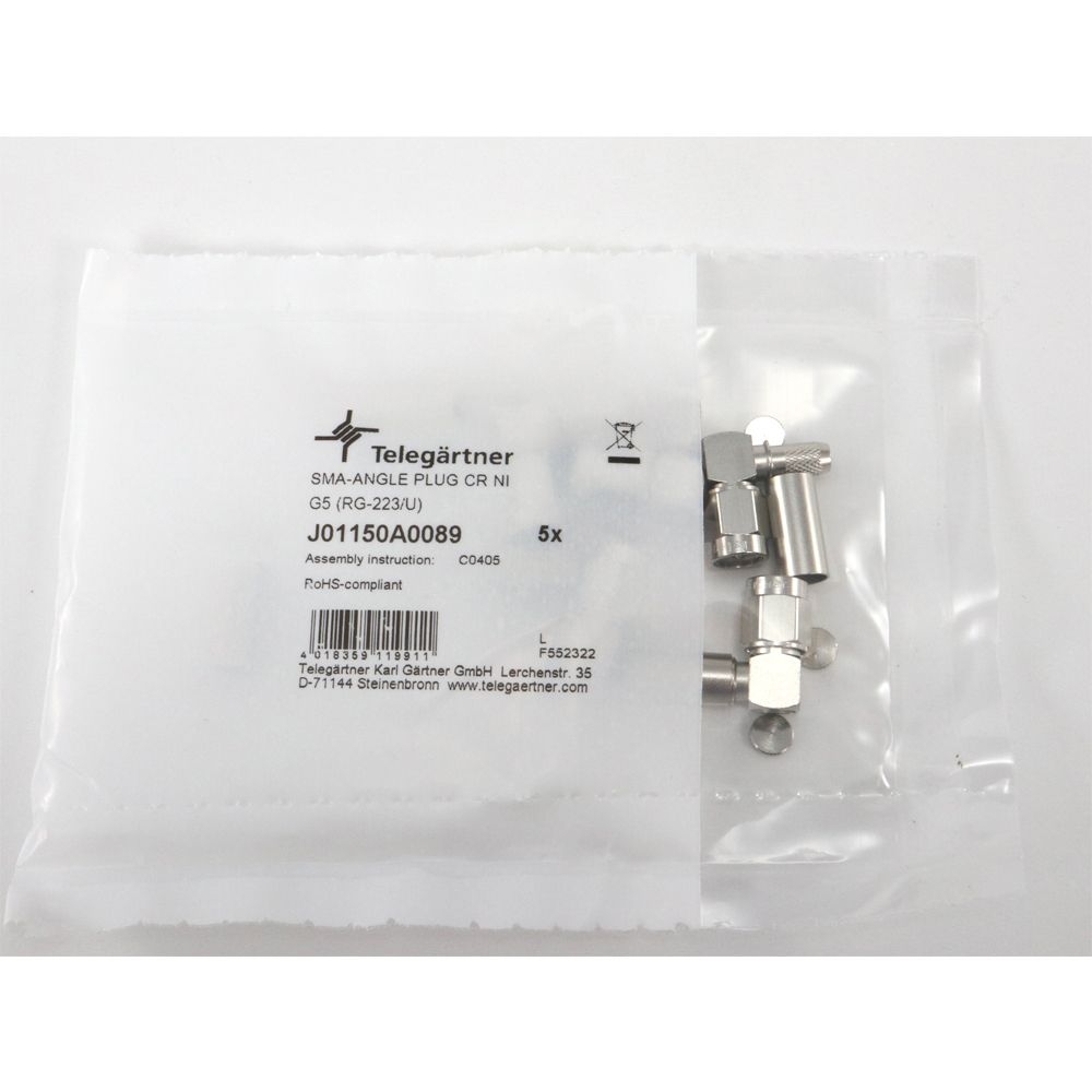 Telegärtner: SMA-Kabelwinkelstecker Crimp G05