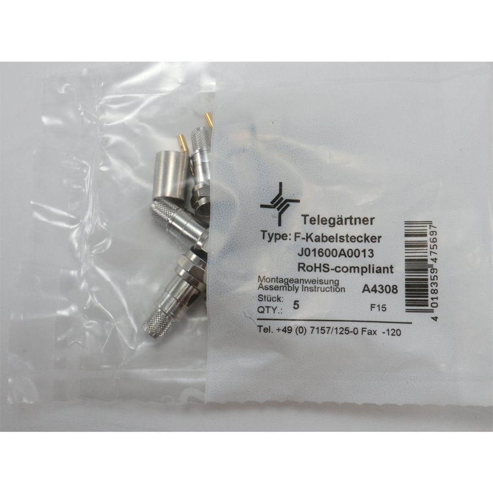 Telegärtner:  F-Kabelstecker Crimp G51/G53
