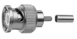 Telegartner: BNC Conector macho recto de crimpar