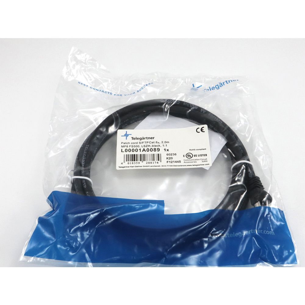 Telegärtner: MP8 FS 500 LSZH-2.0m, schwarz