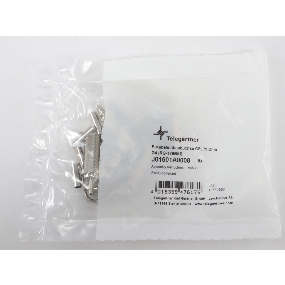 Telegärtner: F-Kabeleinbaubuchse Crimp G04