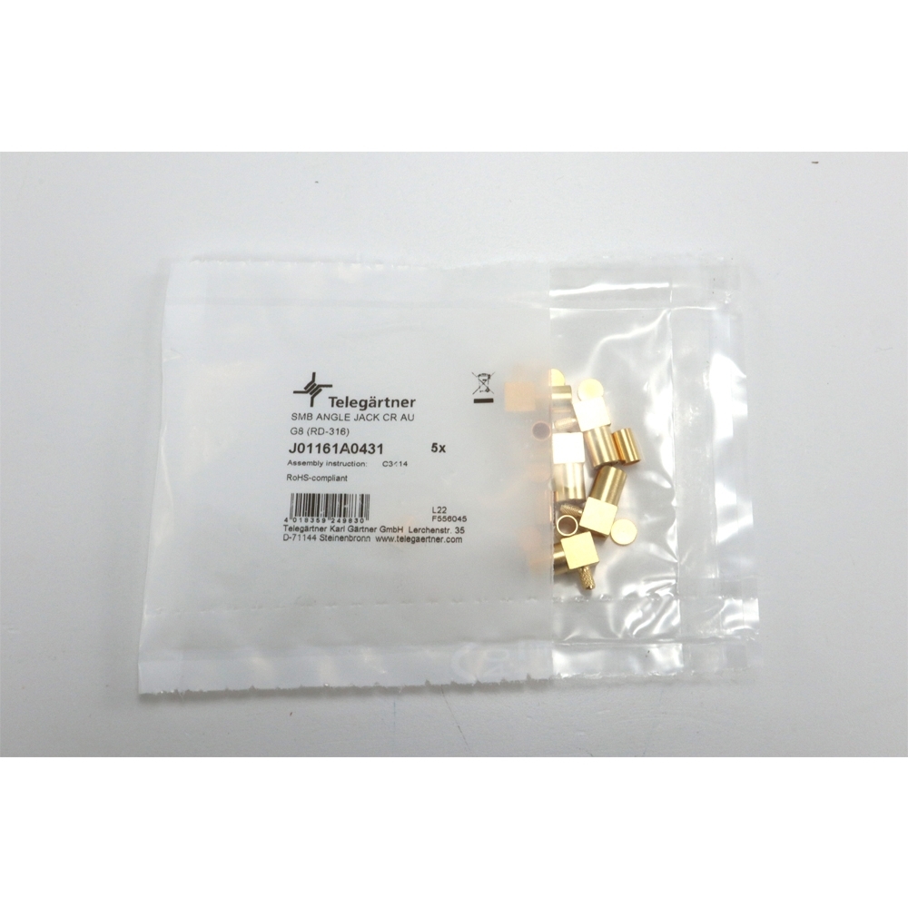 Telegärtner: SMB-Kabelwinkelbuchse Crimp G08